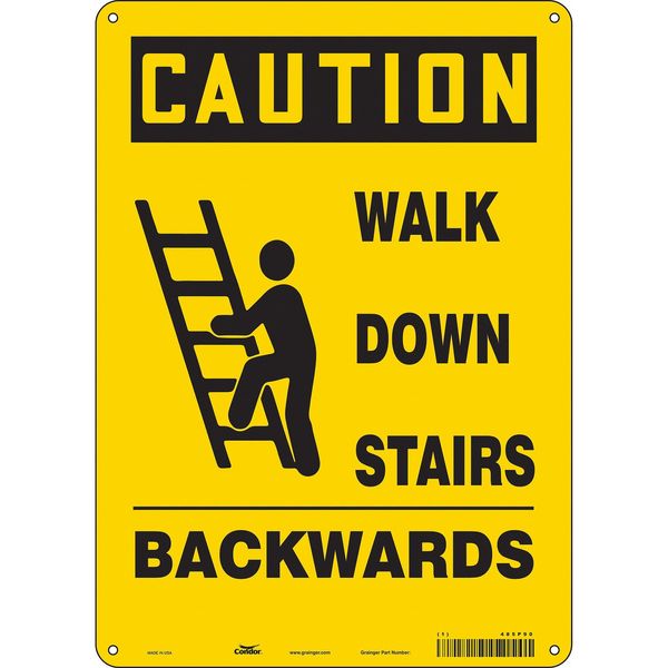 Safety Sign, 14 in Height, 10 in Width, Polyethylene, Vertical Rectangle, English, 485P90
