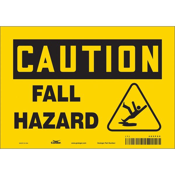 Safety Sign, 7 in Height, 10 in Width, Vinyl, Vertical Rectangle, English, 485P99