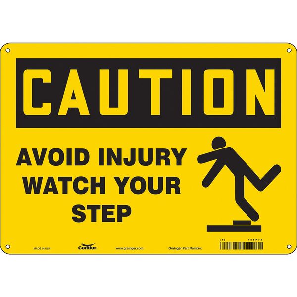 Safety Sign, 10 in Height, 14 in Width, Polyethylene, Horizontal Rectangle, English, 485P78