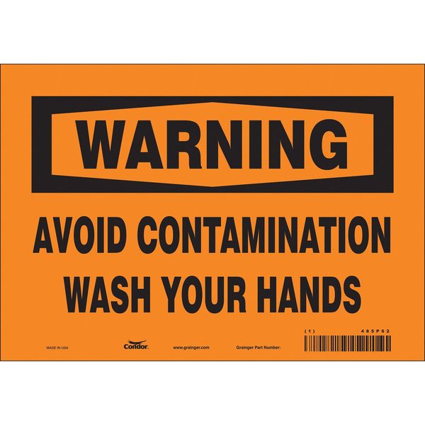 Safety Sign, 7 in Height, 10 in Width, Vinyl, Vertical Rectangle, English, 485P62