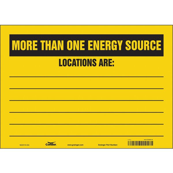 Safety Sign, 10 in Height, 14 in Width, Vinyl, Horizontal Rectangle, English, 485W80