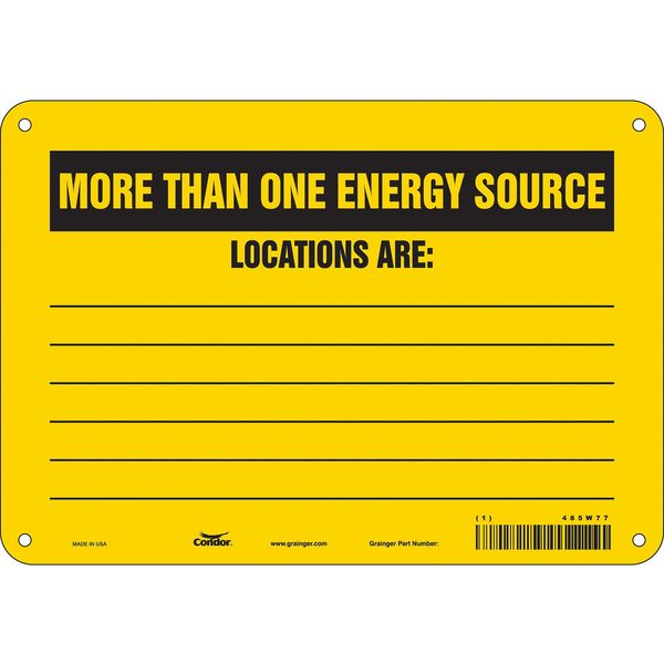 Safety Sign, 7 in Height, 10 in Width, Polyethylene, Vertical Rectangle, English, 485W77