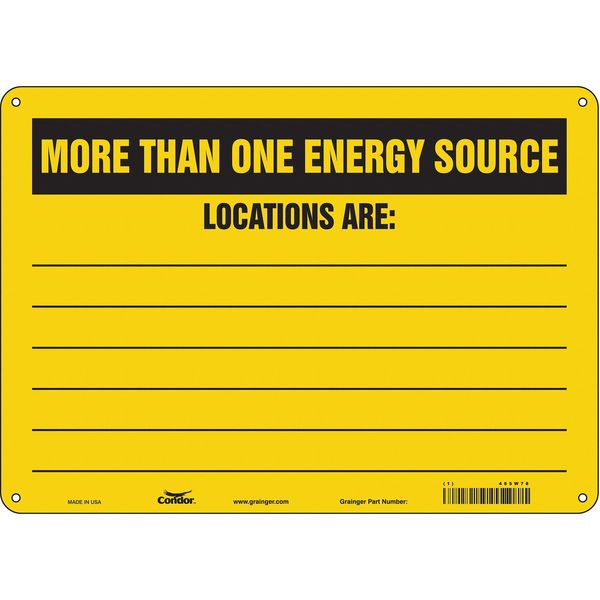 Safety Sign, 10 in Height, 14 in Width, Polyethylene, Horizontal Rectangle, English, 485W78
