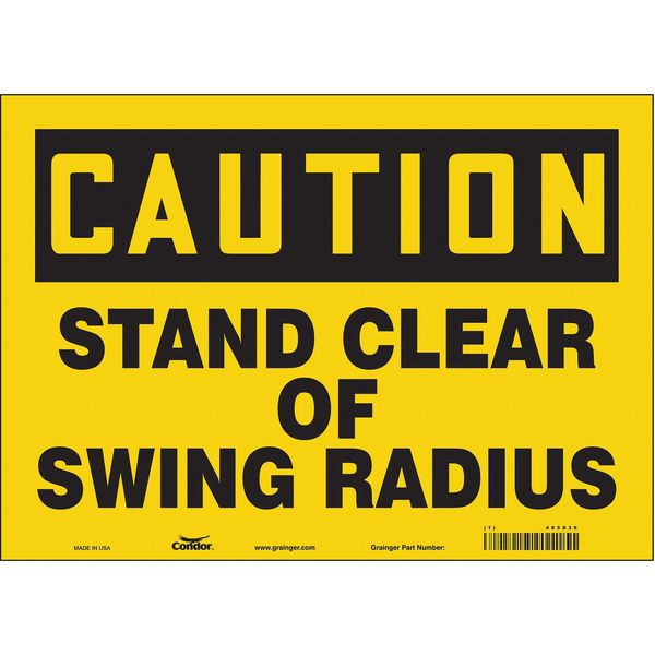 Construction Sign, 10 in Height, 14 in Width, Vinyl, Horizontal Rectangle, English
