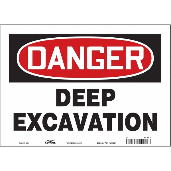 Construction Sign, 10 in Height, 14 in Width, Vinyl, Horizontal Rectangle, English