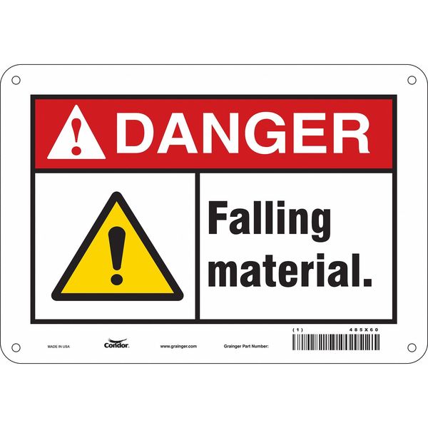 Safety Sign, 7 in Height, 10 in Width, Polyethylene, Vertical Rectangle, English, 485X60