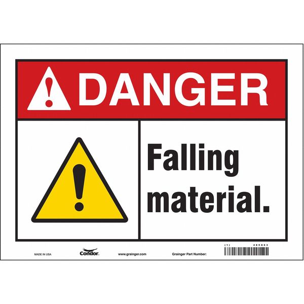 Safety Sign, 10 in Height, 14 in Width, Vinyl, Horizontal Rectangle, English, 485X63