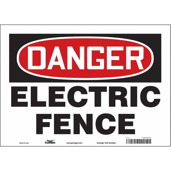 Safety Sign, 10 in Height, 14 in Width, Vinyl, Horizontal Rectangle, English, 485Y84