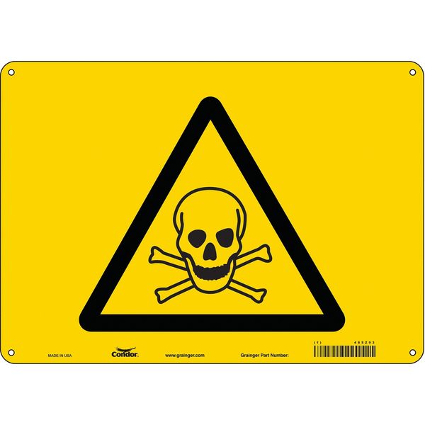 Safety Sign, 10 in Height, 14 in Width, Polyethylene, Horizontal Rectangle, English, 485Z93