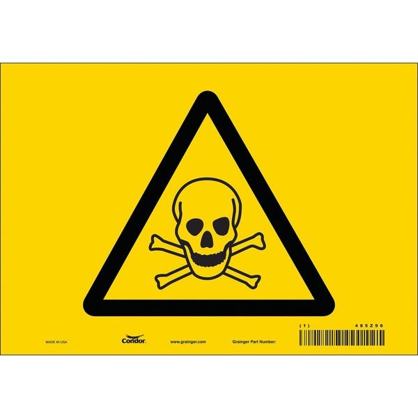 Chemical Sign, 10 in H, 14 in W, Vinyl, Horizontal Rectangle, English, 485Z96