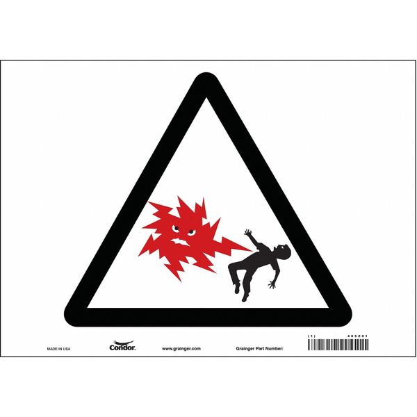 Safety Sign, 10 in Height, 14 in Width, Vinyl, Horizontal Rectangle, English, 485Z01
