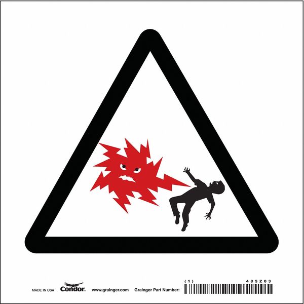 Safety Sign, 7 in Height, 7 in Width, Vinyl, Square, English