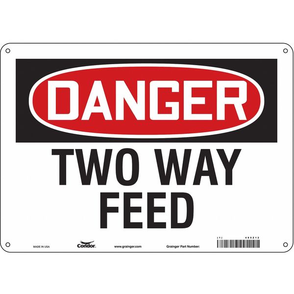 Safety Sign, 10 in Height, 14 in Width, Polyethylene, Horizontal Rectangle, English, 485Z12