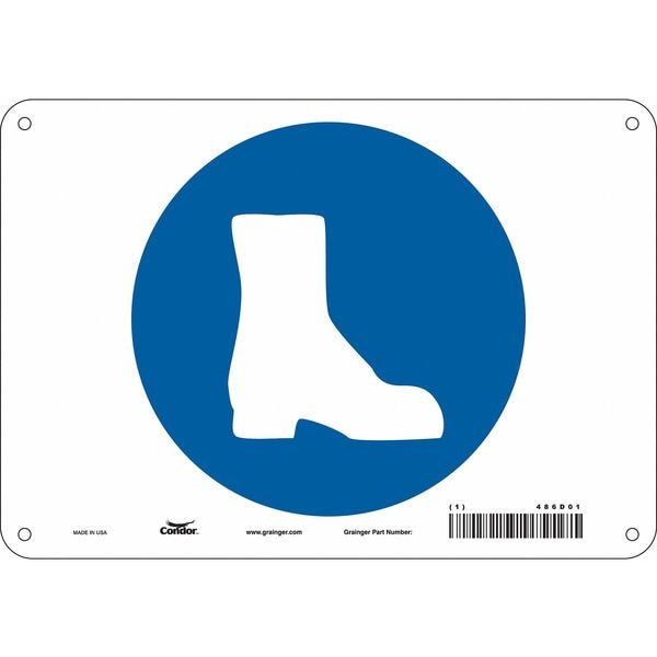 Safety Sign, 7 in Height, 10 in Width, Polyethylene, Vertical Rectangle, English, 486D01