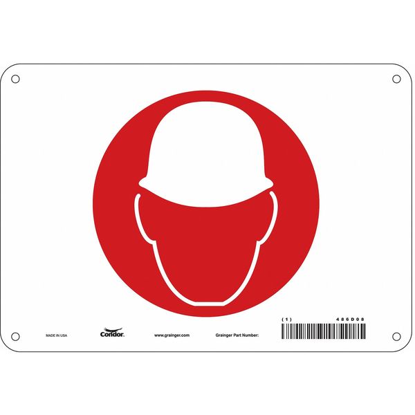 Safety Sign, 7 in Height, 10 in Width, Polyethylene, Vertical Rectangle, English, 486D08
