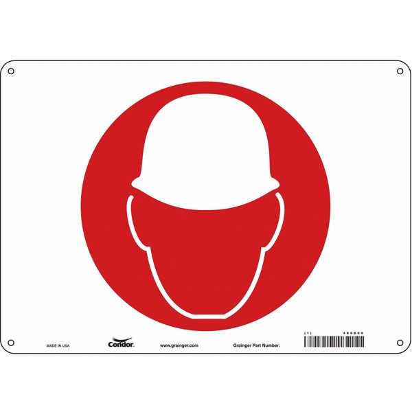 Safety Sign, 10 in Height, 14 in Width, Polyethylene, Horizontal Rectangle, English, 486D09