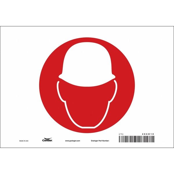 Safety Sign, 7 in Height, 10 in Width, Vinyl, Vertical Rectangle, English, 486D10