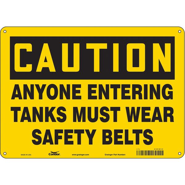 Safety Sign, 10 in Height, 14 in Width, Polyethylene, Horizontal Rectangle, English, 486D53