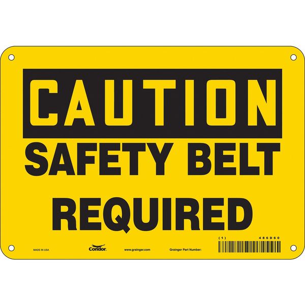 Safety Sign, 7 in Height, 10 in Width, Polyethylene, Vertical Rectangle, English, 486D60