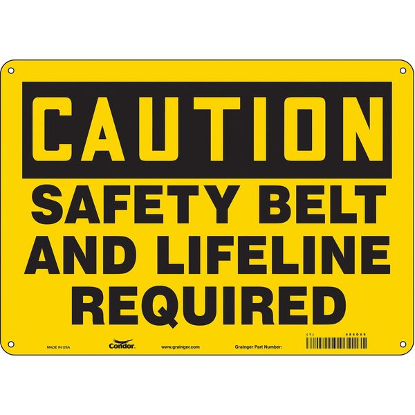 Safety Sign, 10 in Height, 14 in Width, Polyethylene, Horizontal Rectangle, English, 486D69