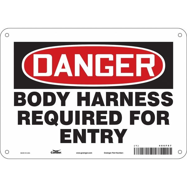 Safety Sign, 7 in Height, 10 in Width, Polyethylene, Vertical Rectangle, English, 486F07