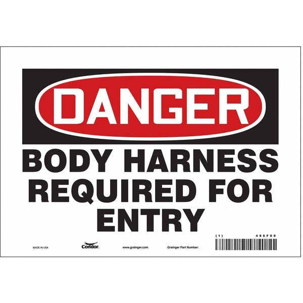 Safety Sign, 7 in Height, 10 in Width, Vinyl, Vertical Rectangle, English, 486F09