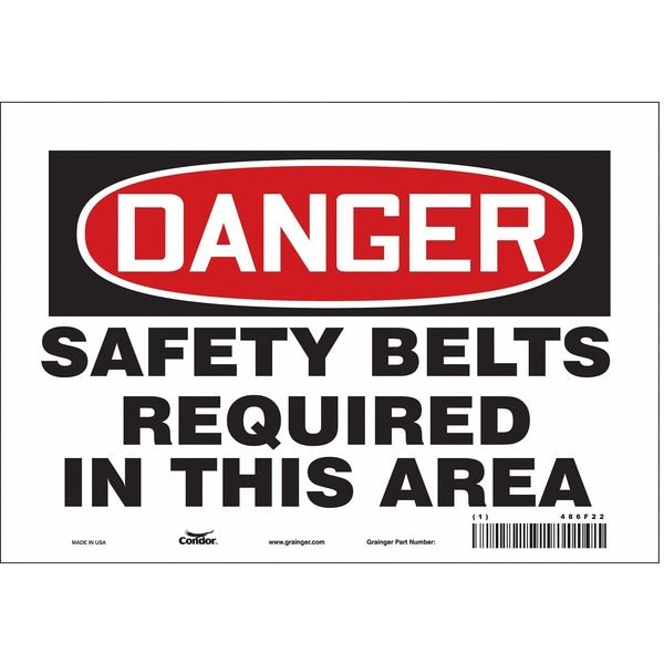 Safety Sign, 7 in Height, 10 in Width, Vinyl, Vertical Rectangle, English, 486F22