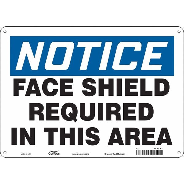 Safety Sign, 10 in Height, 14 in Width, Polyethylene, Horizontal Rectangle, English, 486F42