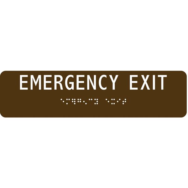 Braille Emergency Exit Sign, English, 8