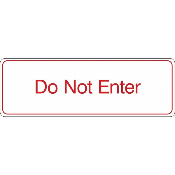 Facility Sign, 3 in H, 9 in W, Acrylic, Horizontal Rectangle, English, 486H11