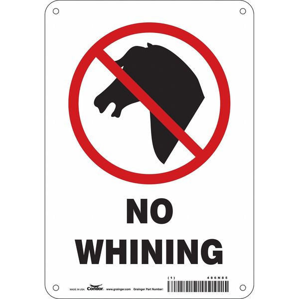 Safety Sign, 10 in Height, 7 in Width, Polyethylene, Horizontal Rectangle, English, 486N85