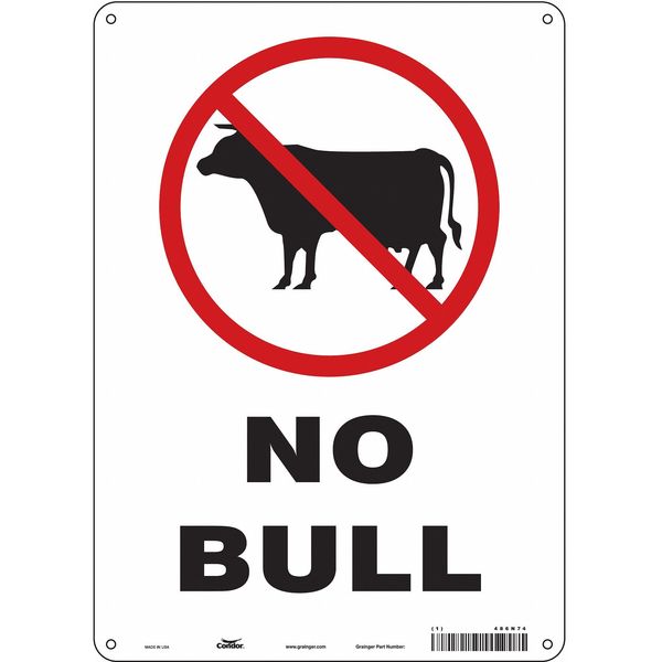 Safety Sign, 14 in Height, 10 in Width, Polyethylene, Vertical Rectangle, English, 486N74
