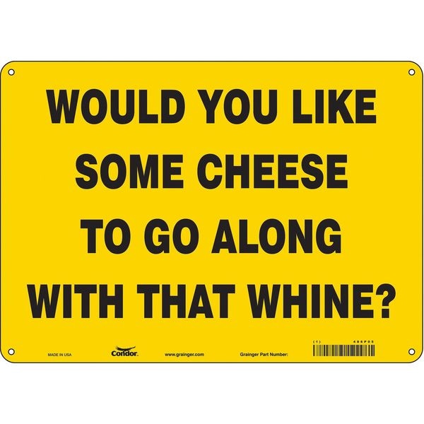 Safety Sign, 10 in Height, 14 in Width, Polyethylene, Horizontal Rectangle, English, 486P05