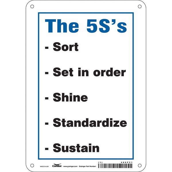 Safety Sign, 10 in Height, 7 in Width, Polyethylene, Horizontal Rectangle, English, 486P21