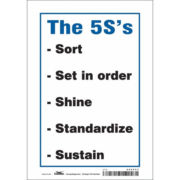 Safety Sign, 10 in Height, 7 in Width, Vinyl, Horizontal Rectangle, English, 486P23