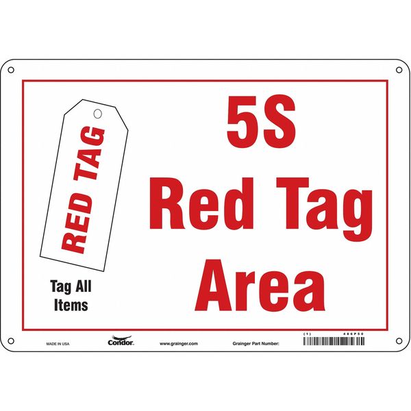 Safety Sign, 10 in Height, 14 in Width, Aluminum, Horizontal Rectangle, English, 486P50