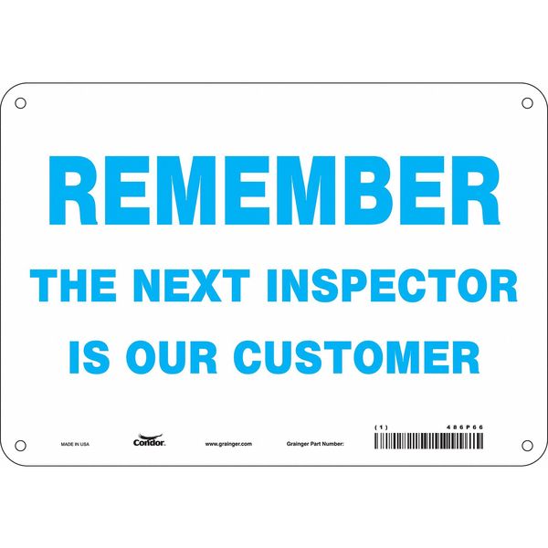 Safety Sign, 7 in Height, 10 in Width, Polyethylene, Vertical Rectangle, English, 486P66