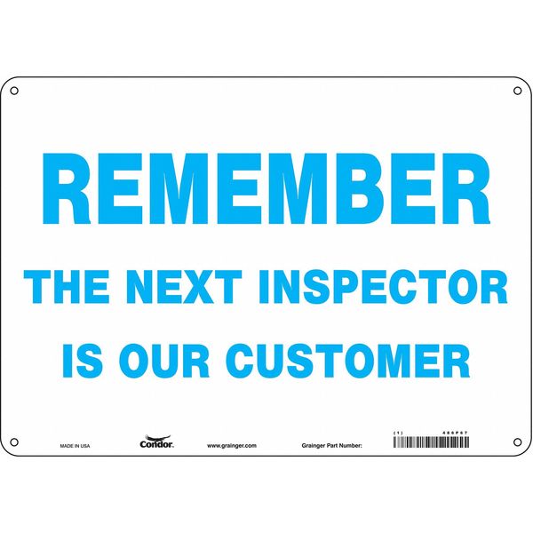 Safety Sign, 10 in Height, 14 in Width, Polyethylene, Horizontal Rectangle, English, 486P67