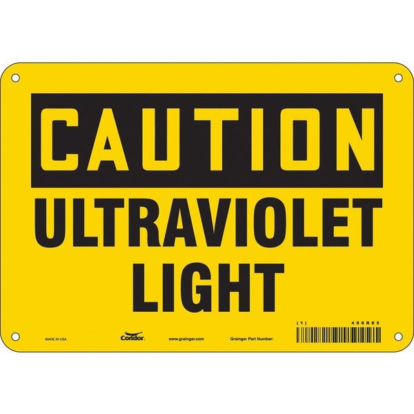 Safety Sign, 7 in Height, 10 in Width, Polyethylene, Vertical Rectangle, English, 486R85