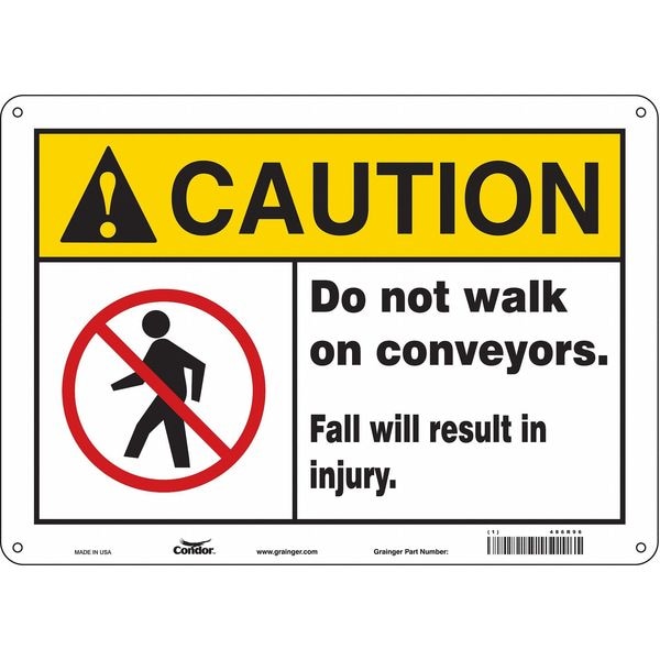 Safety Sign, 10 in Height, 14 in Width, Polyethylene, Horizontal Rectangle, English, 486R96
