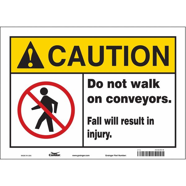 Safety Sign, 10 in Height, 14 in Width, Vinyl, Horizontal Rectangle, English, 486R98