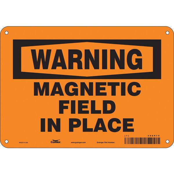 Safety Sign, 7 in Height, 10 in Width, Polyethylene, Vertical Rectangle, English, 486R79