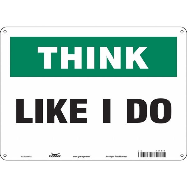 Safety Sign, 10 in Height, 14 in Width, Polyethylene, Horizontal Rectangle, English, 486R56