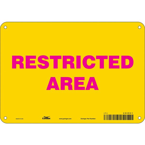 Safety Sign, 7 in Height, 10 in Width, Polyethylene, Vertical Rectangle, English, 486R61