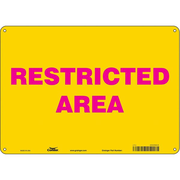 Safety Sign, 10 in Height, 14 in Width, Polyethylene, Horizontal Rectangle, English, 486R62
