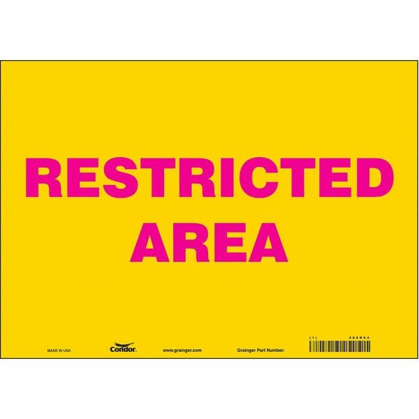 Safety Sign, 10 in Height, 14 in Width, Vinyl, Horizontal Rectangle, English, 486R64
