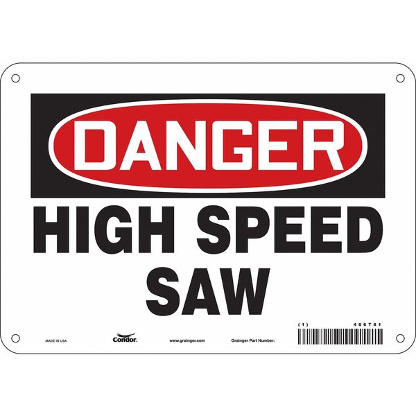 Safety Sign, 7 in Height, 10 in Width, Polyethylene, Vertical Rectangle, English, 486T81