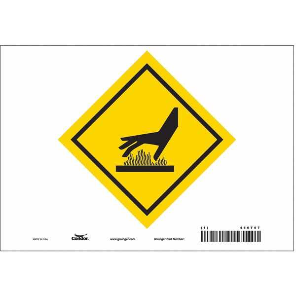 Safety Sign, 7 in H, 10 in W, Vinyl, Diamond, English, 486T07