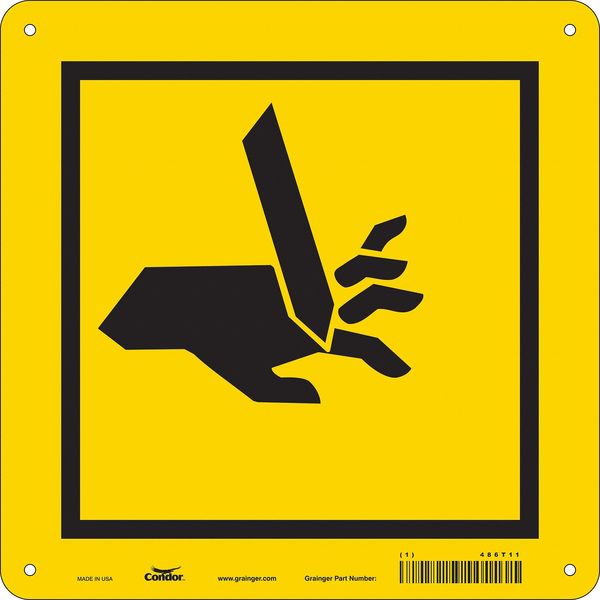 Safety Sign, 10 in Height, 10 in Width, Polyethylene, Diamond, English