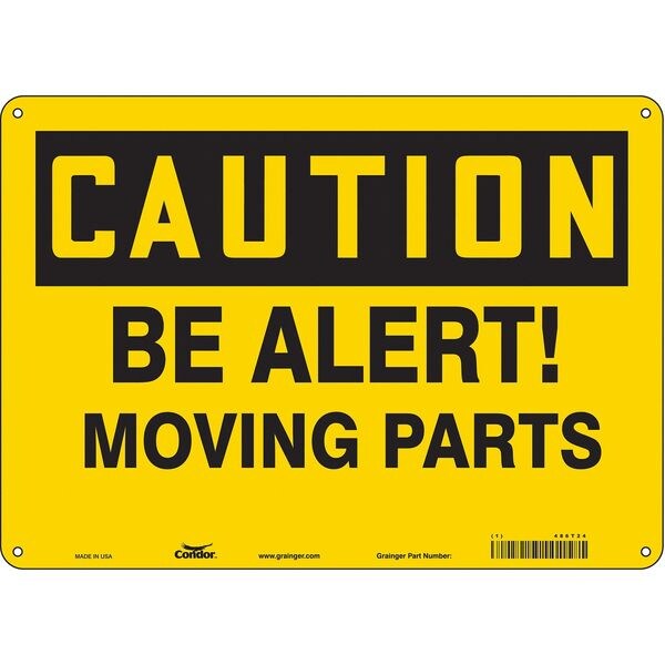 Safety Sign, 10 in Height, 14 in Width, Polyethylene, Horizontal Rectangle, English, 486T24